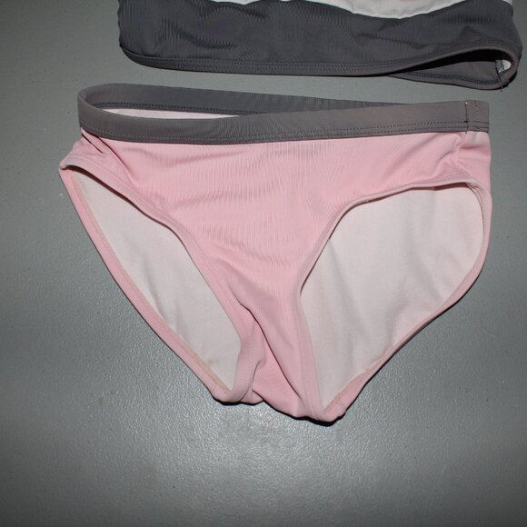 Pink & Grey 2 Pcs Justice Bikini Swimsuit Size 10 - Picture 3 of 10